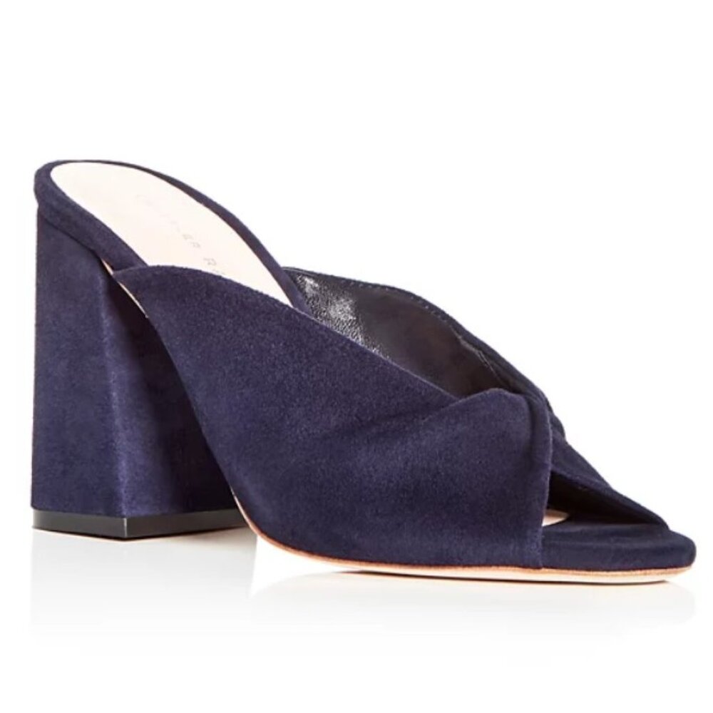 NIB Loeffler Randall Women's Laurel Suede High Block Heel Slide Sandals
